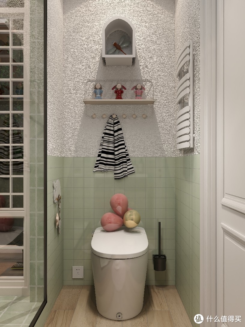莫兰迪色浴室🛀✨干净清爽|智能马桶
