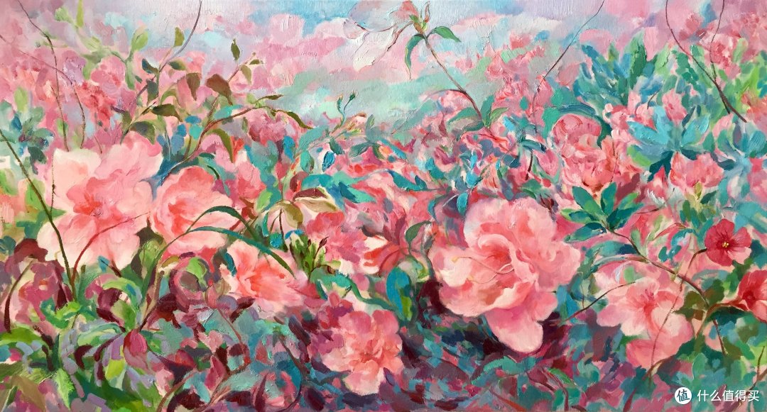 魏盼盼 《映山红》 布面油画 110×60cm