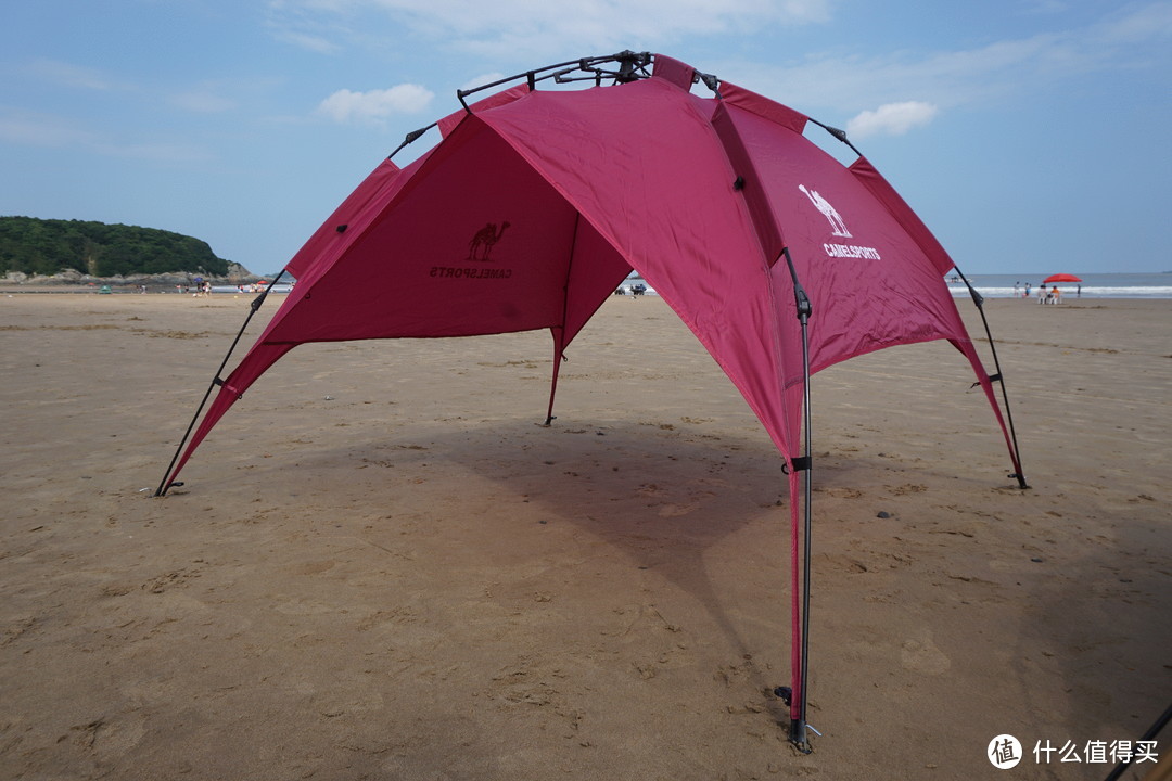 冬至的评测第一帖：阳光、沙滩，青山、绿水的骆驼全自动双层帐篷和领路者帐篷对比评测