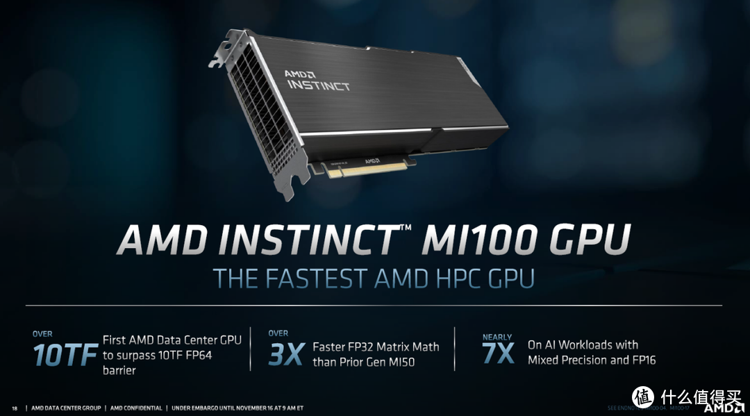 AMDInstinct MI100：首款突破10TFlops FP64数据中心显卡