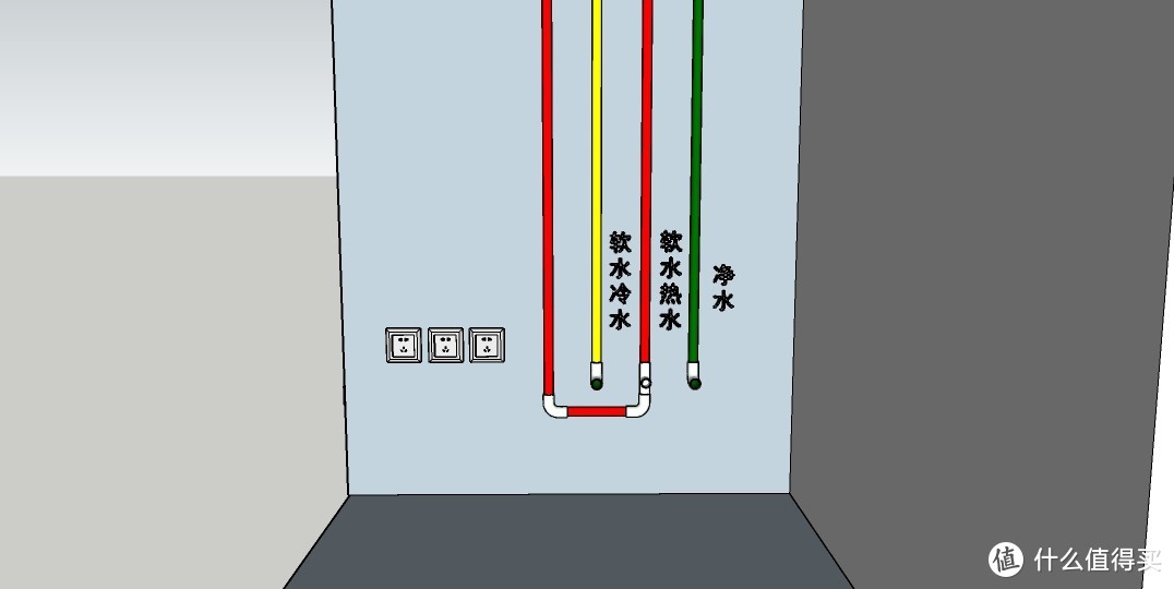 厨房水电定位示意图