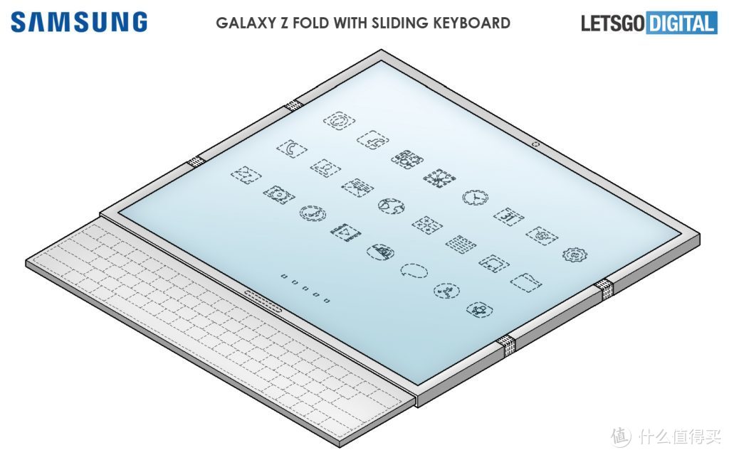 三星Galaxy Z Fold 3渲染图曝光，除了三折叠屏外，还可抽出小键盘