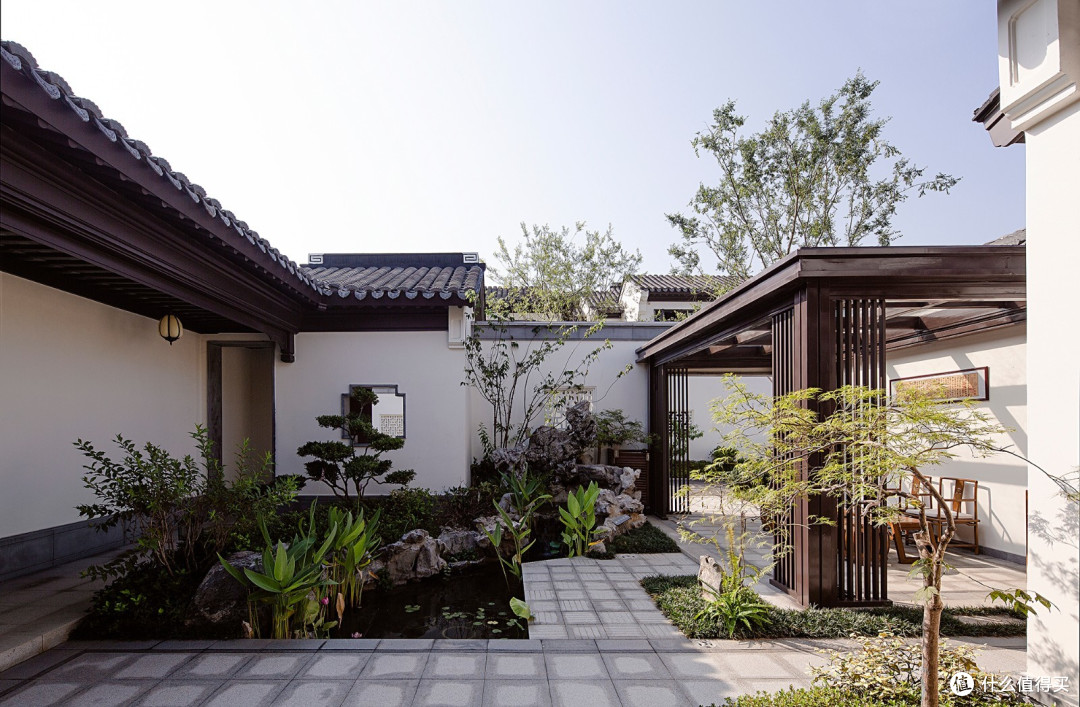 这才是禅意中式风110㎡合院之居里面的庭院太美了
