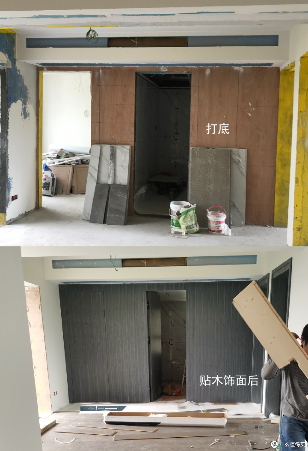 隐形门的现场施工效果