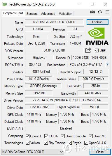 2K高画质畅玩赛博朋克、技嘉RTX 3060 Ti GAMING OC PRO魔鹰 评测