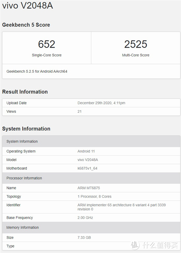 vivo 2021 新机曝光！Geekbench：业内第二款天玑 820 机型