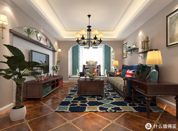 90后夫妻的106㎡新居用白色的文化石做造型点缀出美式的温馨感