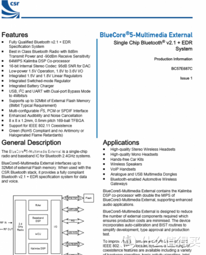 高通CSR BC57E687CG规格资料。