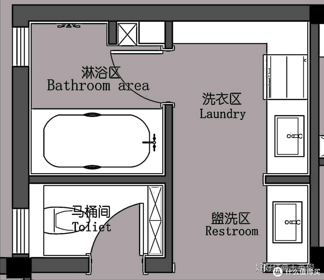 不规则卫生间设计方案图片