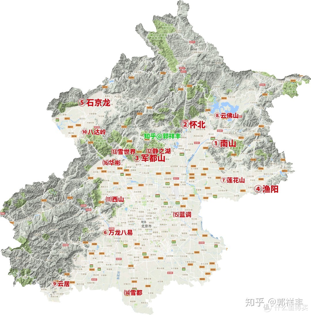 北京雪场分布图 （网传）