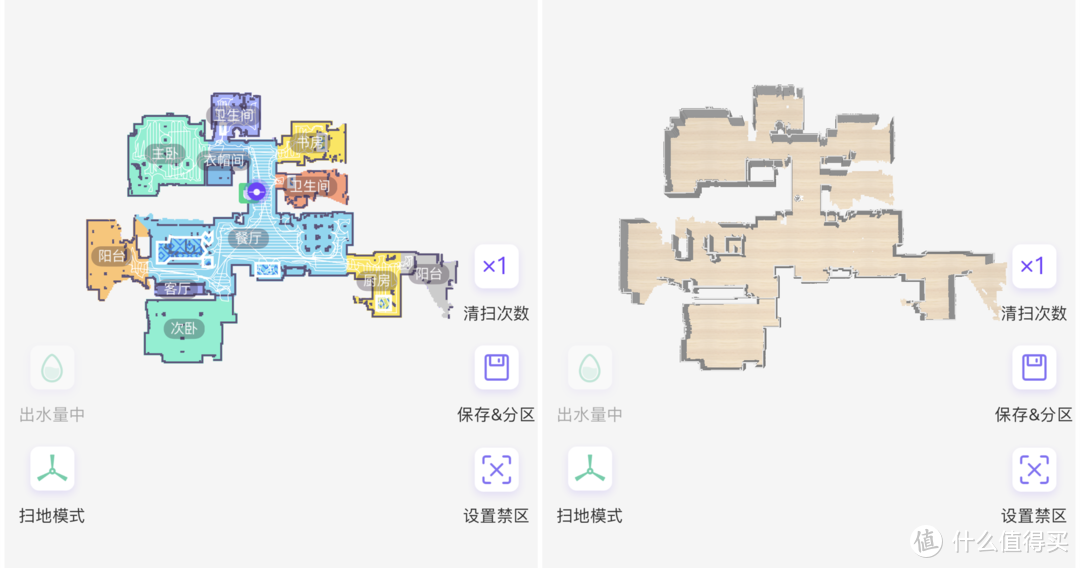 左：普通平面地图；右：3D地图