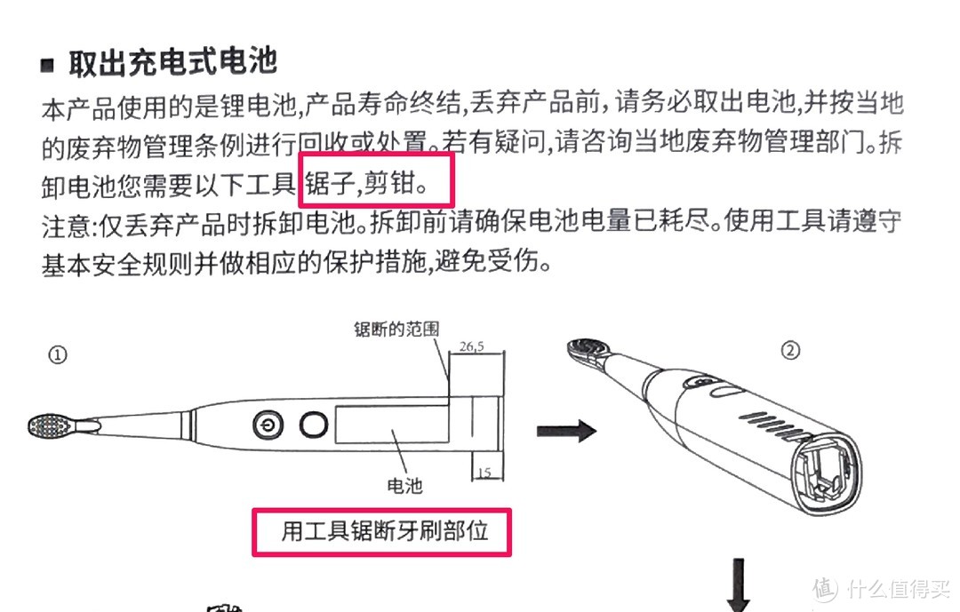 说明书里也提到了，想要取出电池，只能暴力破拆。