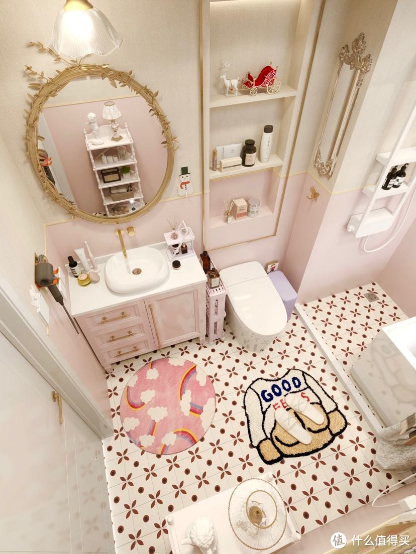 超甜少女系浴室，美肤可置物的花洒绝了！