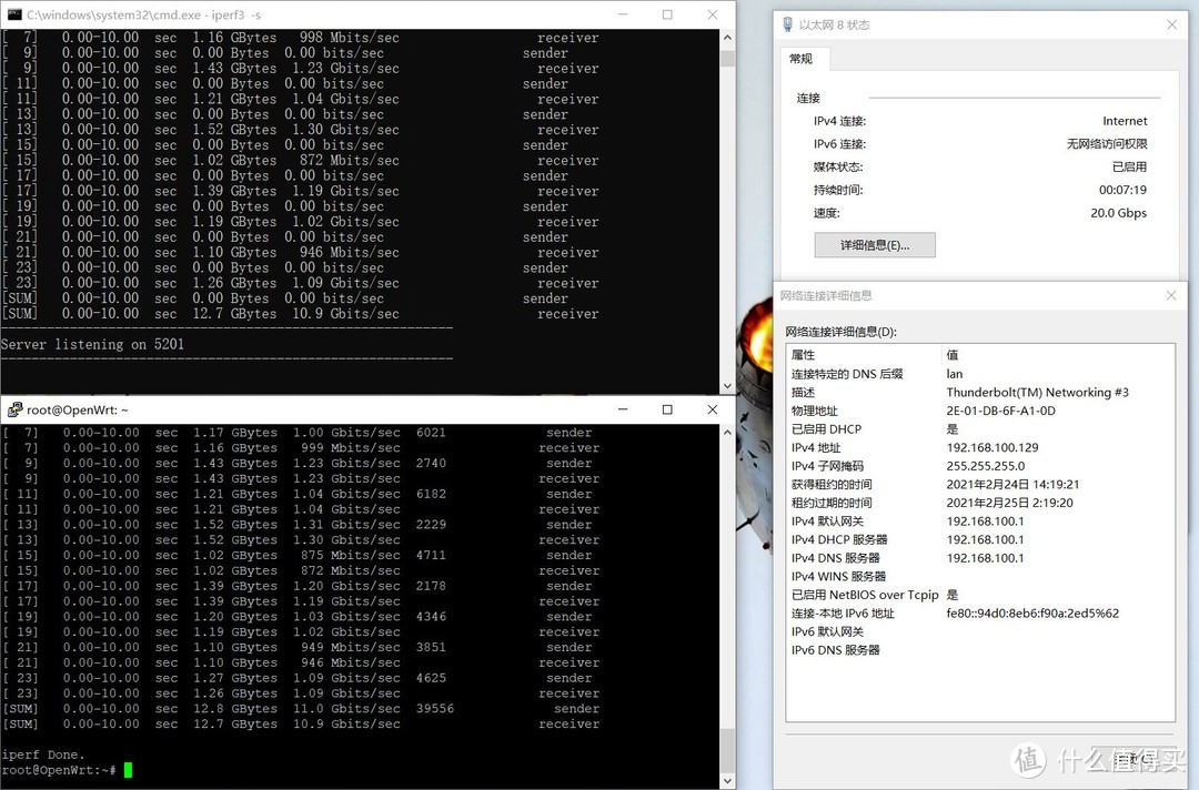 iPerf3打压测速结果