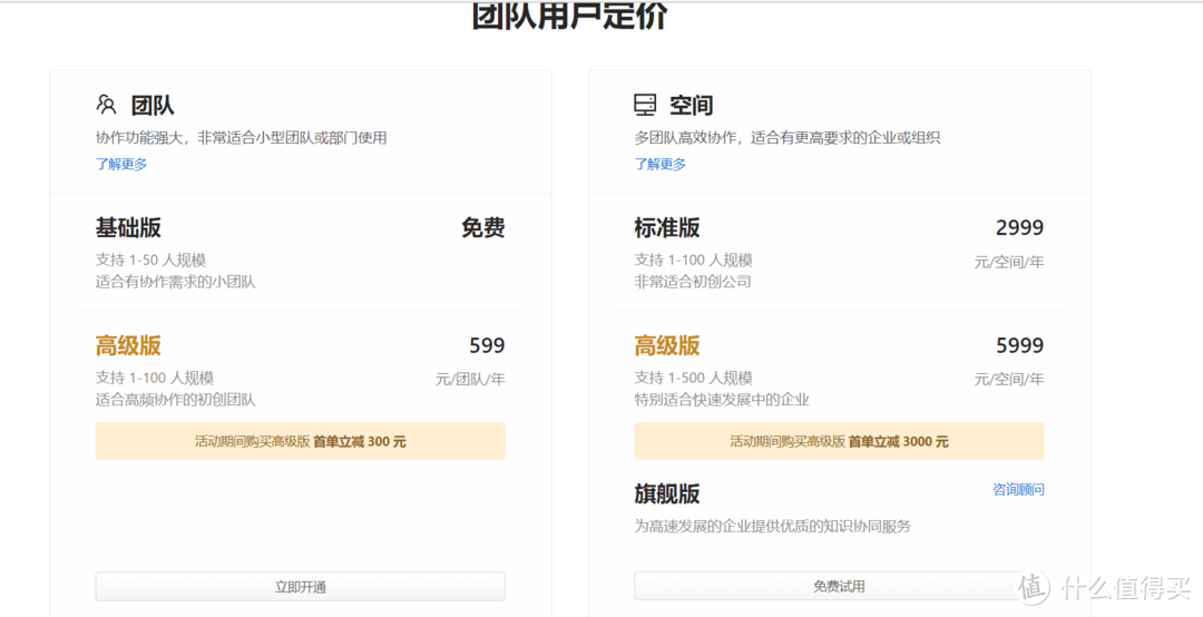 团队基础版也是免费的
