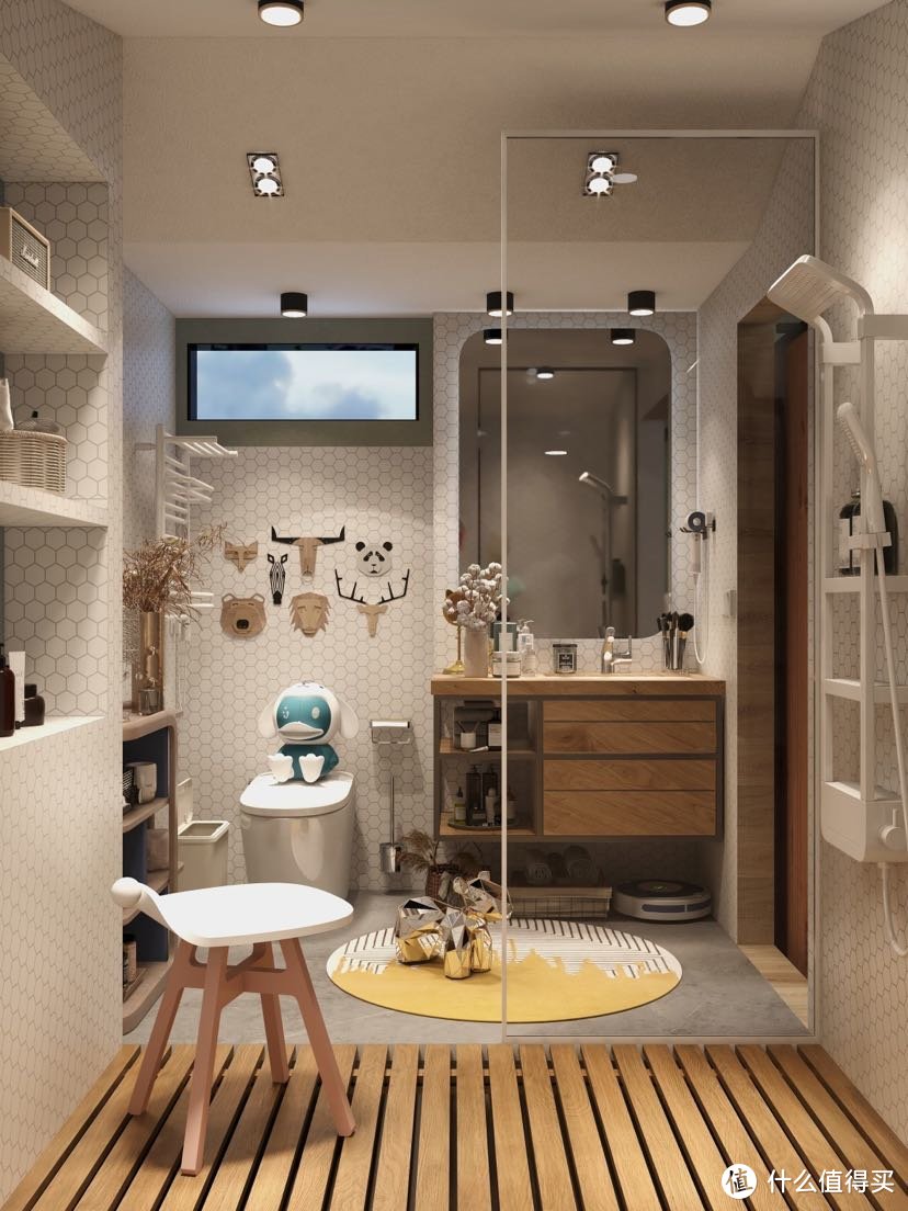 日式Zakka风浴室，有可爱收纳和好用家电
