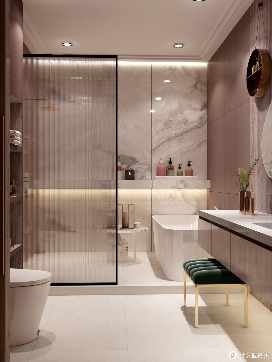 轻奢风✨️高贵浴室装修，智能马桶怎么选？