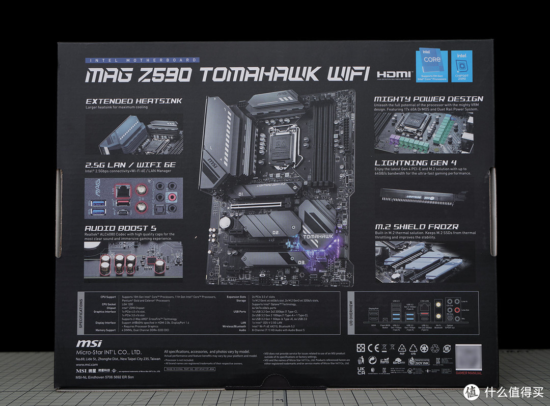 微星MAG Z590 TOMAHAWK WIFI战斧导弹主板开箱体验