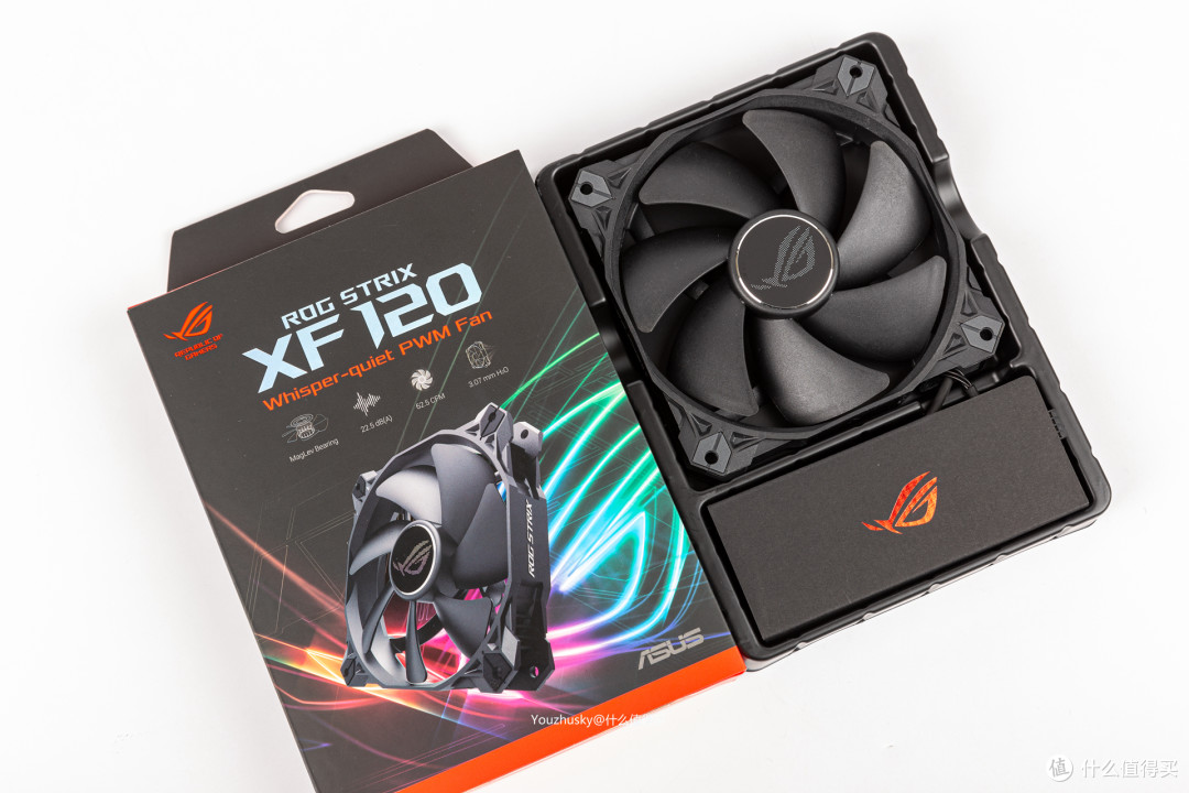 华硕asusrogstrix风神xf120新品磁悬浮静音风扇开箱试玩