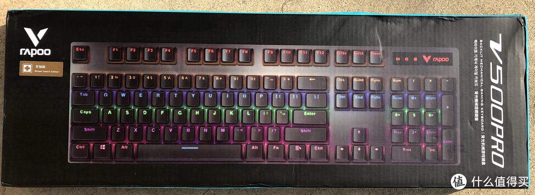 雷柏V500 pro 机械键盘 混光版茶轴 开箱