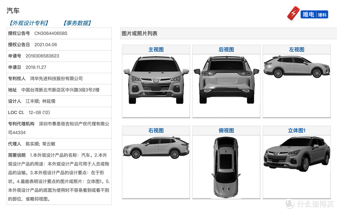 首推跨界SUV车型，疑似富士康首款电动车量产版曝光