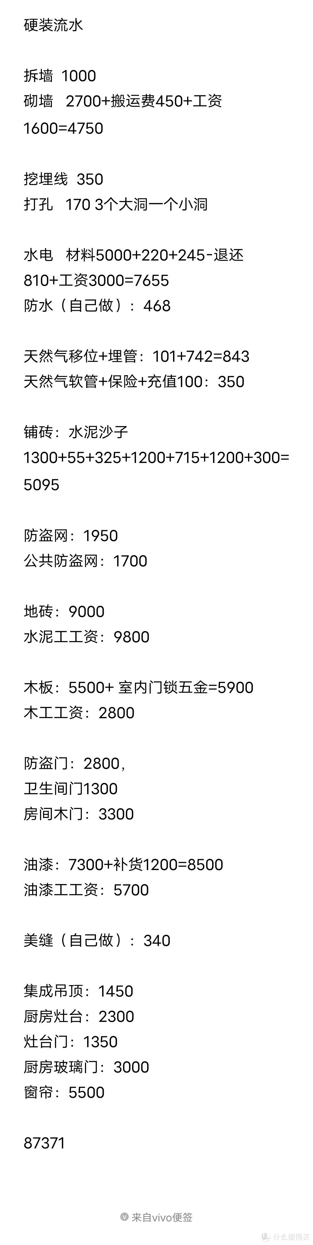 总结一下107m²12万块装修流水账及踩的那些坑