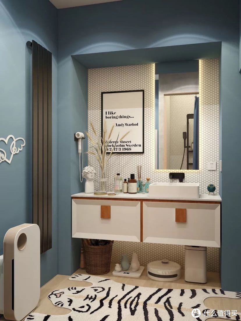 智能马桶温暖治愈 一人居的质感蓝浴室