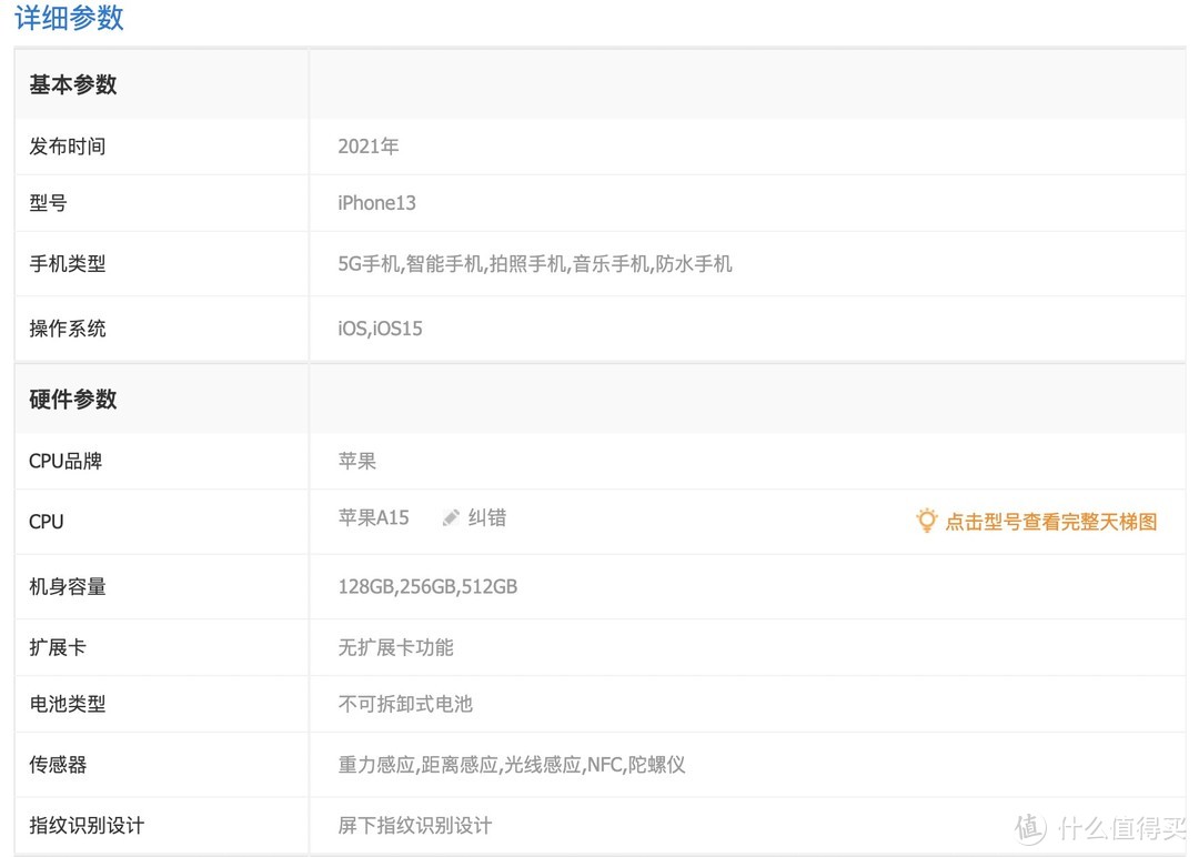 苹果13配置参数详情以及iphone各机型参数对比