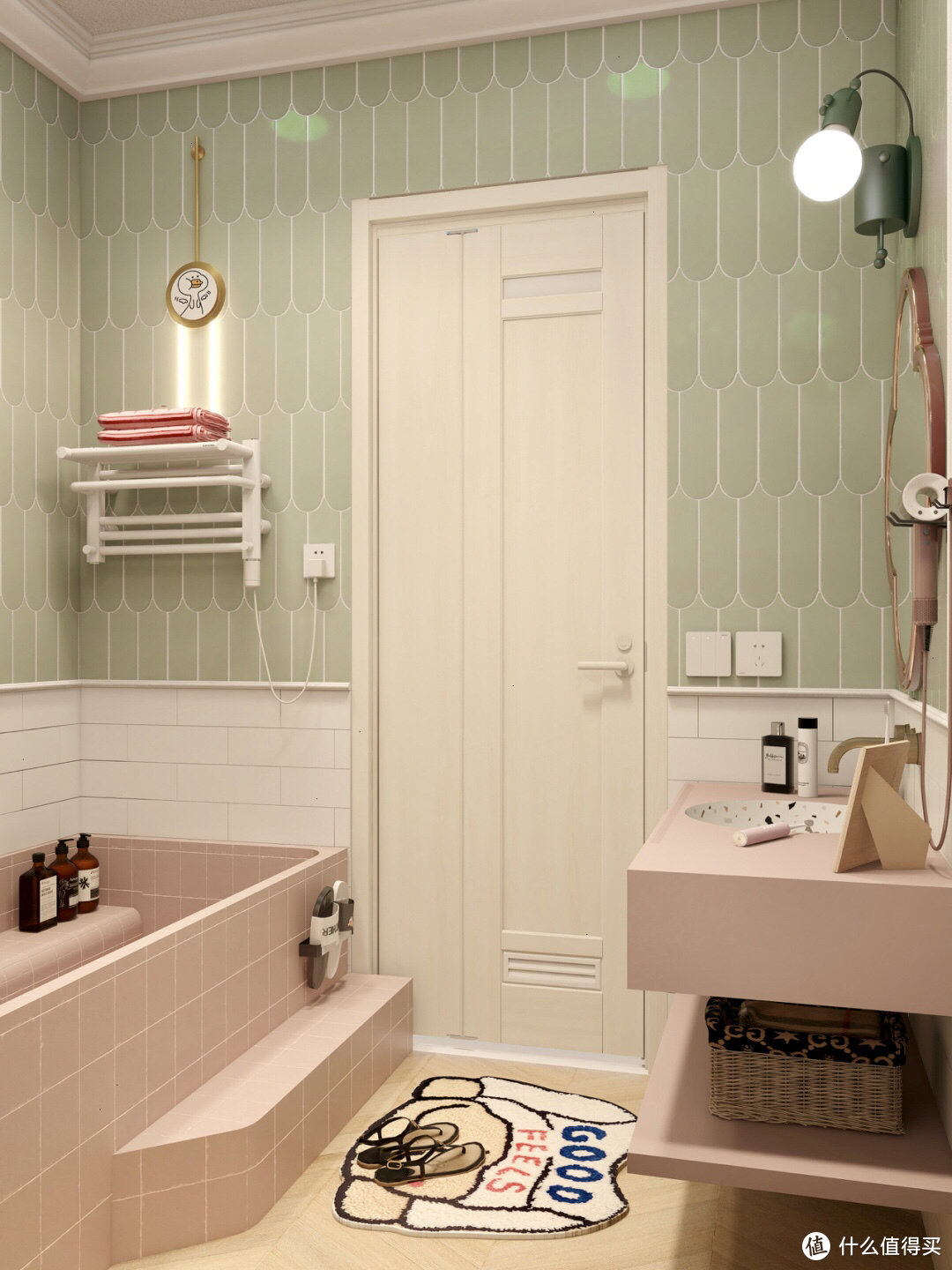 卫生间设计，小浴室做砖砌浴缸，不要太舒服！