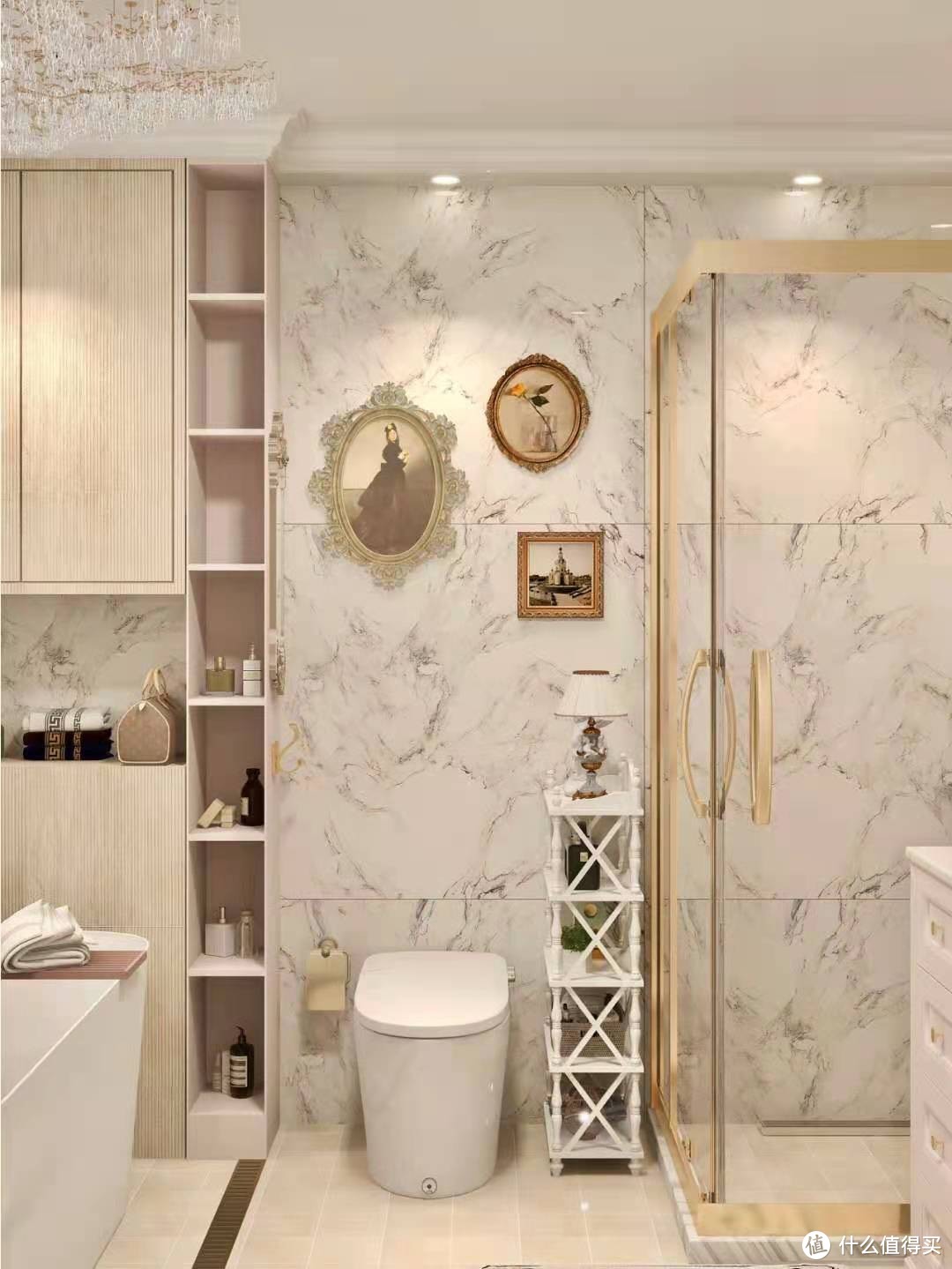 法式轻奢浴室✨️新花洒白色绝了，泡澡不能少！