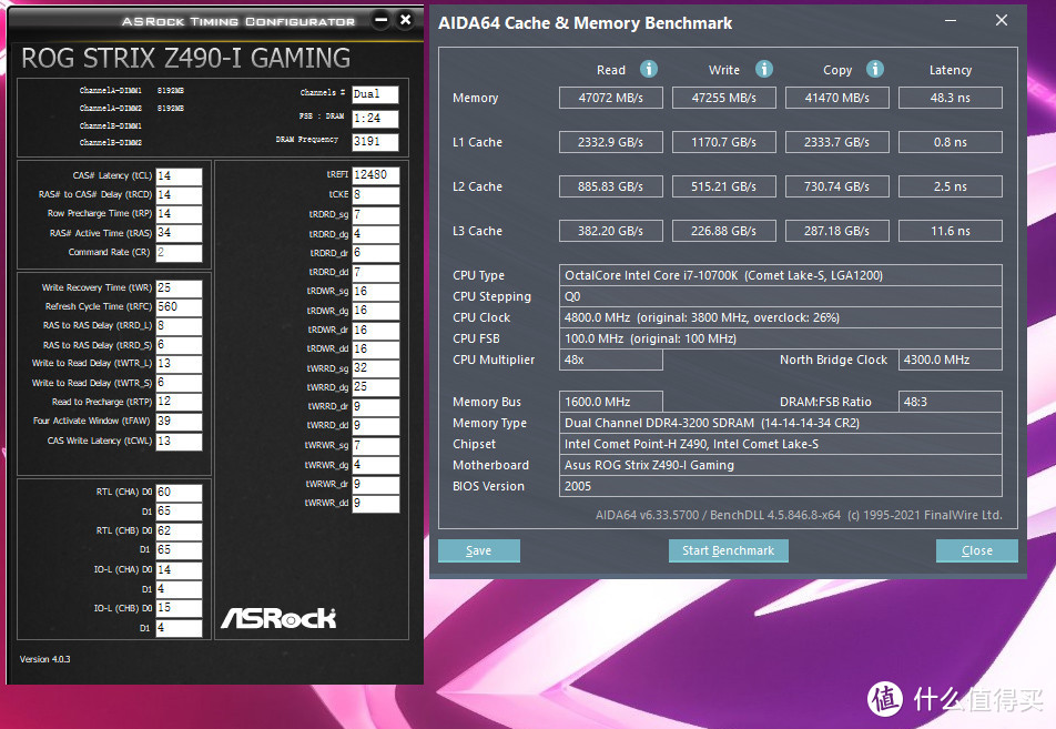 三星原厂颗粒，宏碁掠夺者Apollo DDR4 3200 RGB简测