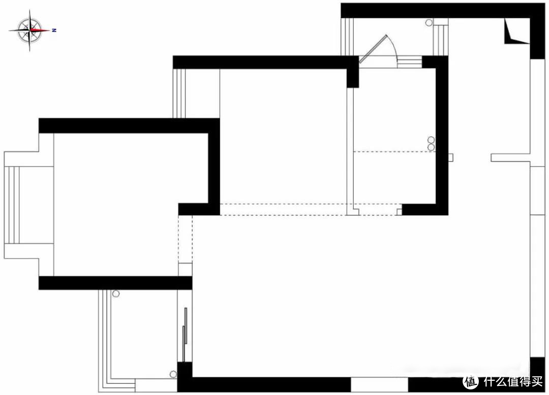 60平小户型两居室墨绿主调北欧空间