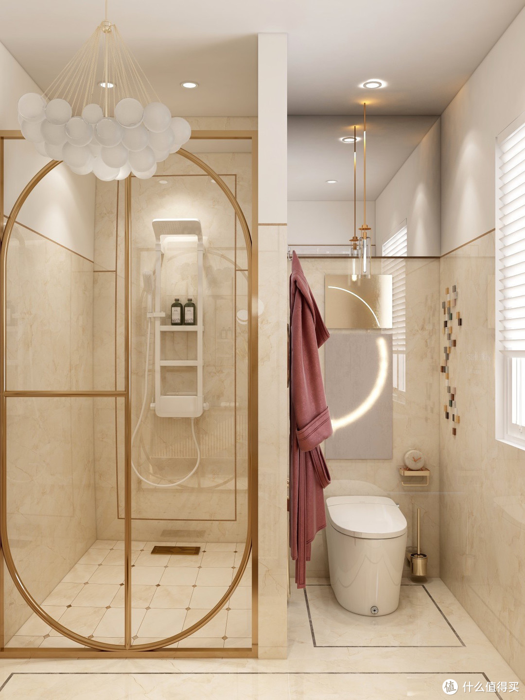 浴室设计，轻奢新中式风，90后小夫妻最爱的装修！