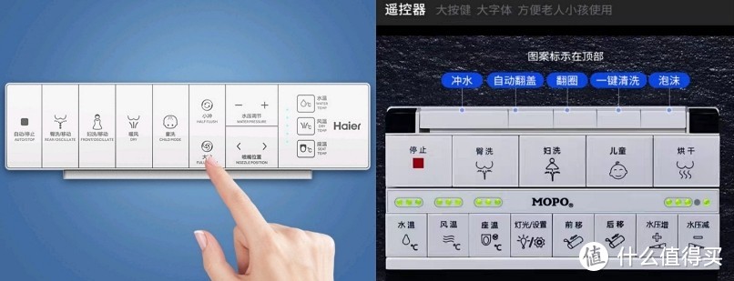 海尔和摩普的遥控面板