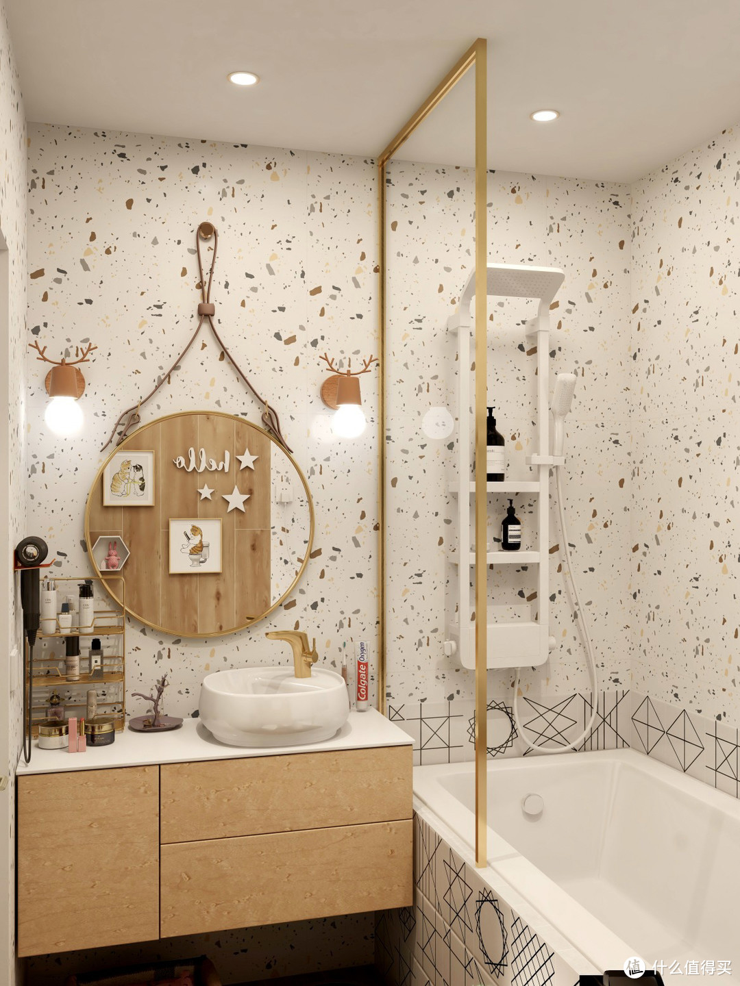 浴室设计，充分利用空间的典型！