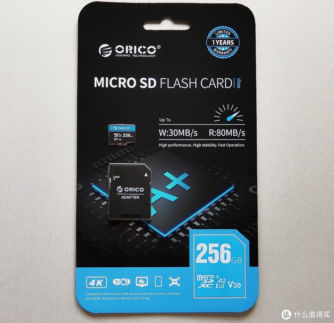 性价比之选：ORICO microSDXC A2 V30 256GB TF存储卡开箱和使用体验