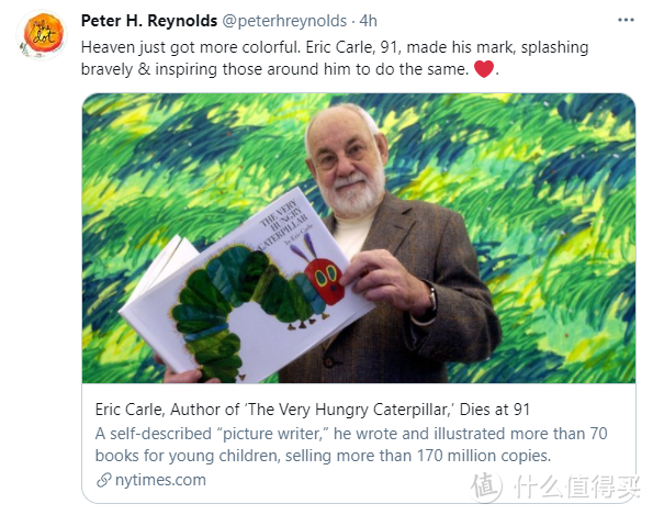 童书界巨人—艾瑞·卡尔（Eric Carle）辞世，享年91岁 