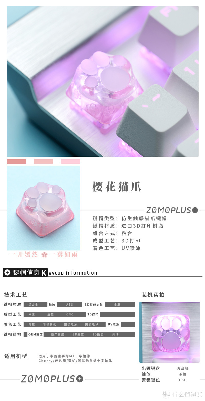 ZOMO发布3D打印猫爪键帽