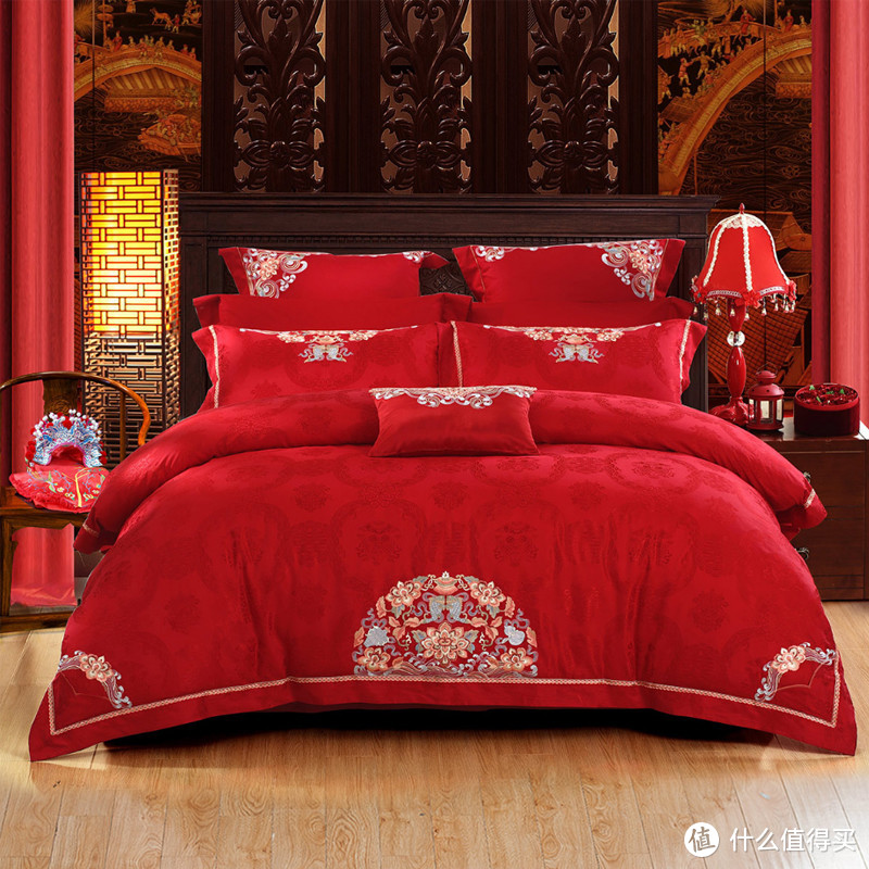 结婚睡正红刺绣床品，是什么感觉？