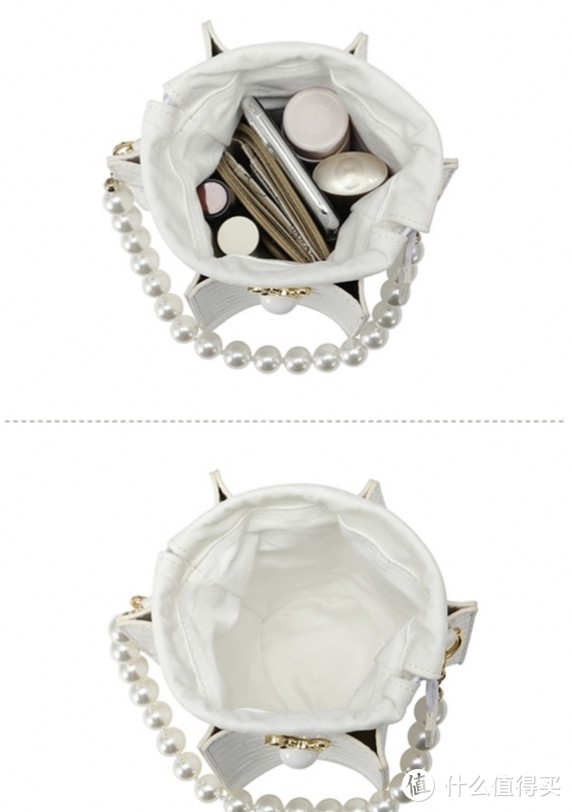 白色六角经典水桶包 珍珠时髦