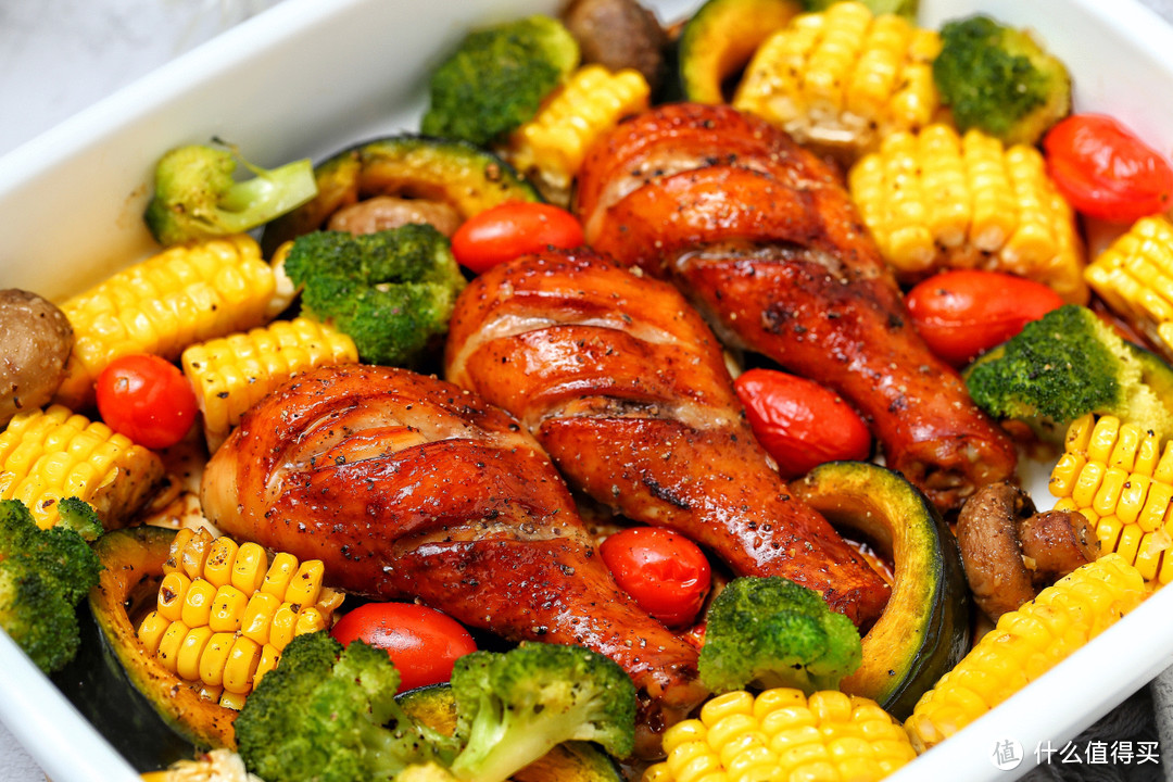 在家做时蔬烤鸡腿，高蛋白低脂肪满满的维生素，好吃过瘾不长肉！