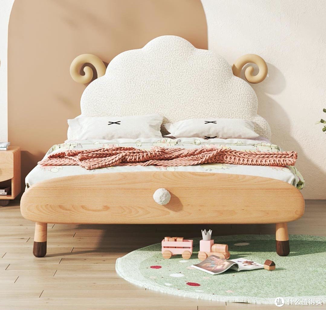 儿童床当然要舒服又可爱啦！小米有品上新羊羔子母床，拖床还可换抽屉