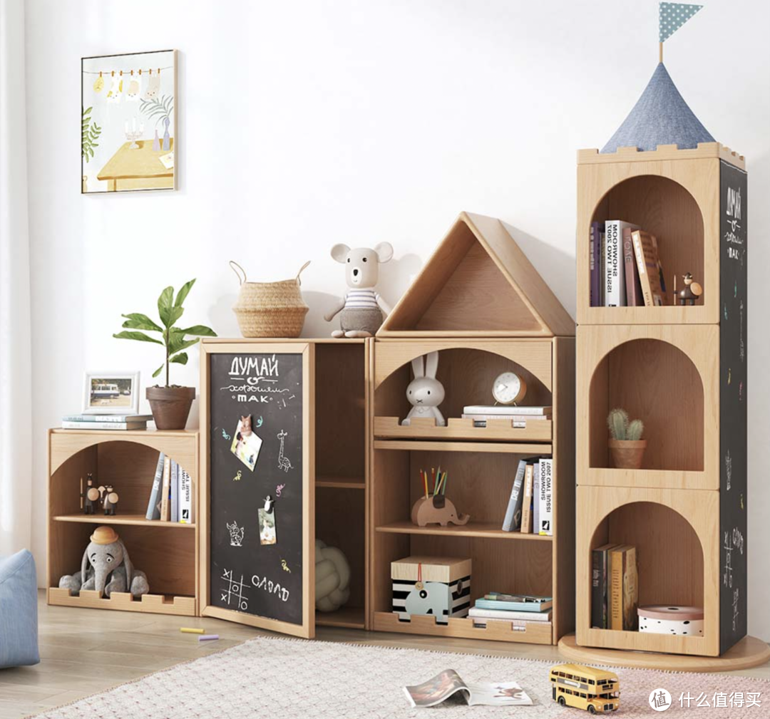 木匠生活城堡儿童落地书柜——实木材质，十余种组合可选，适合大小户型