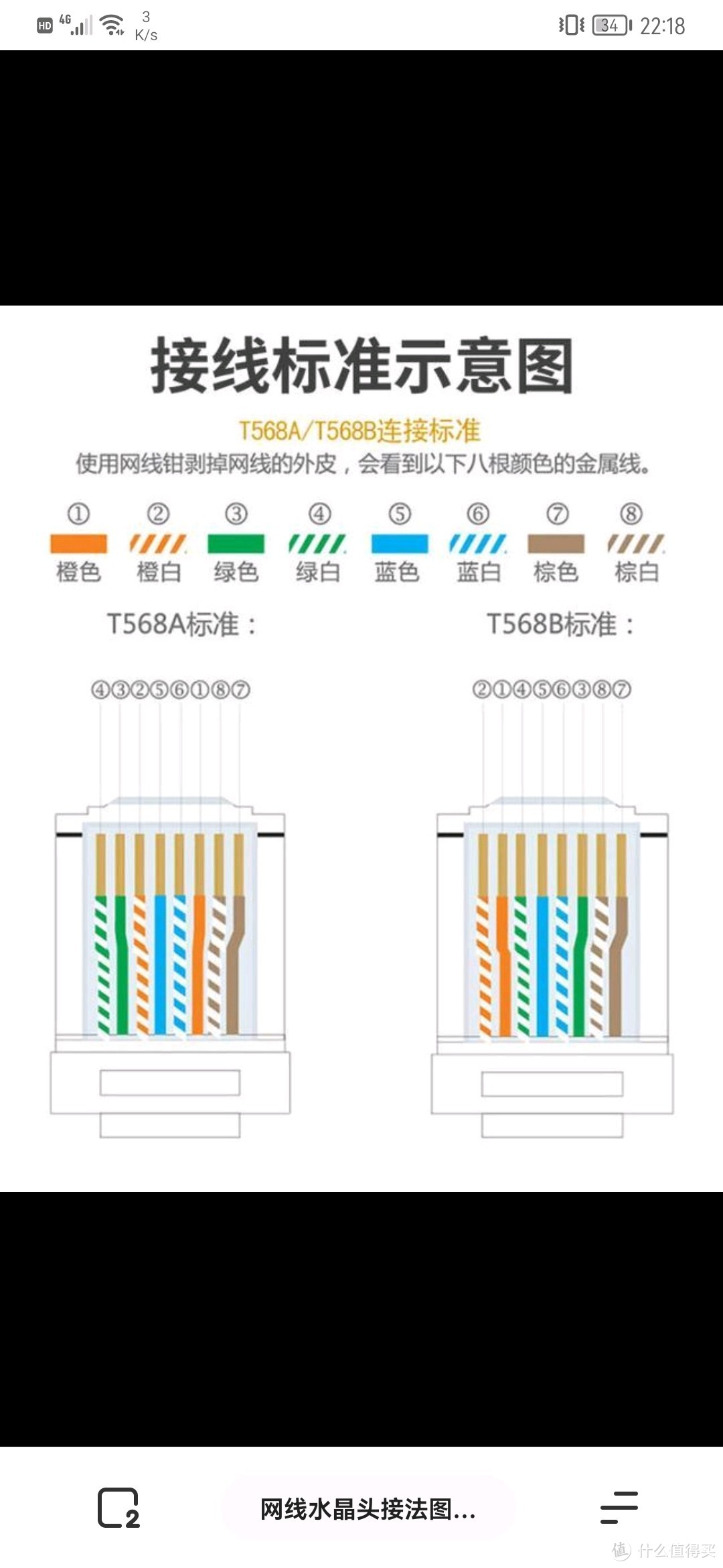 水晶头b压法图片