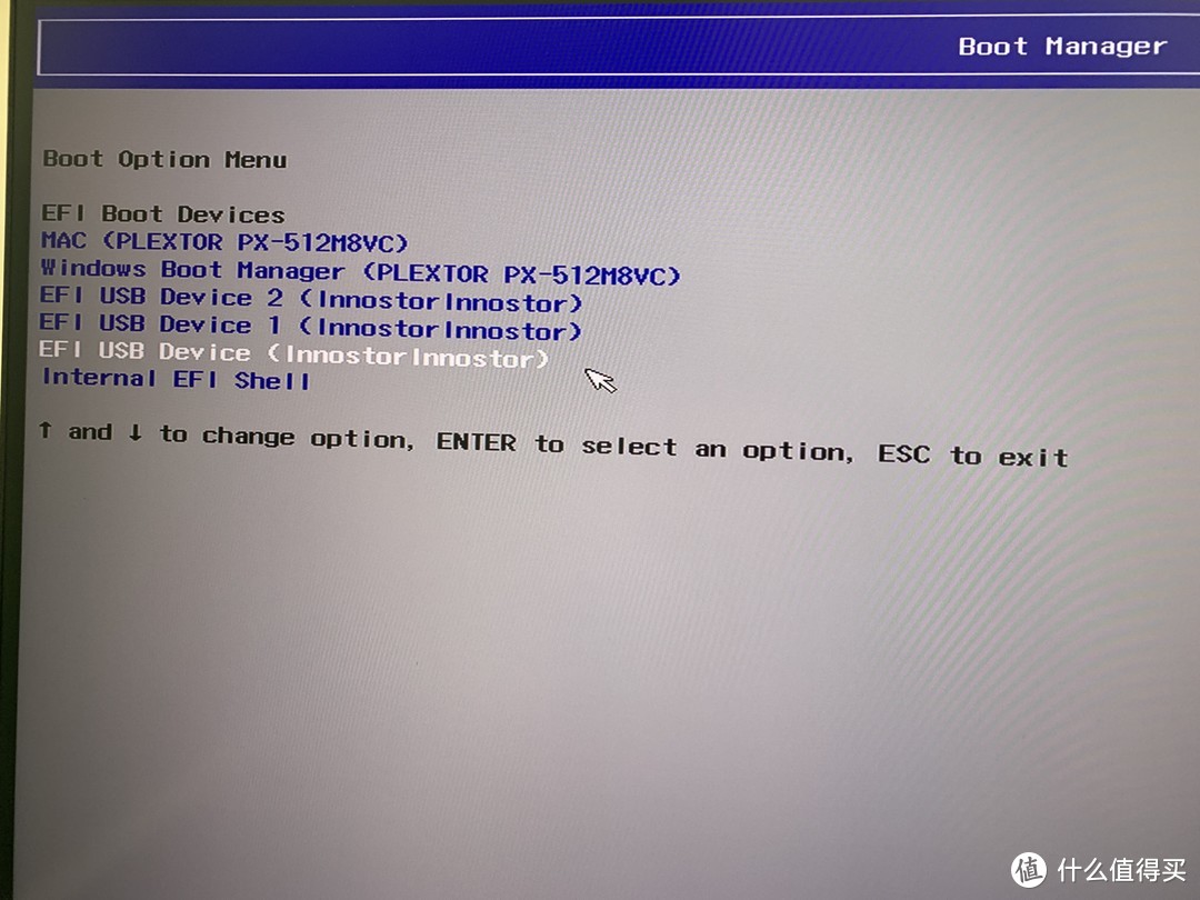 选择EFI USB Device(Innostor Innostor)进入安装引导界面