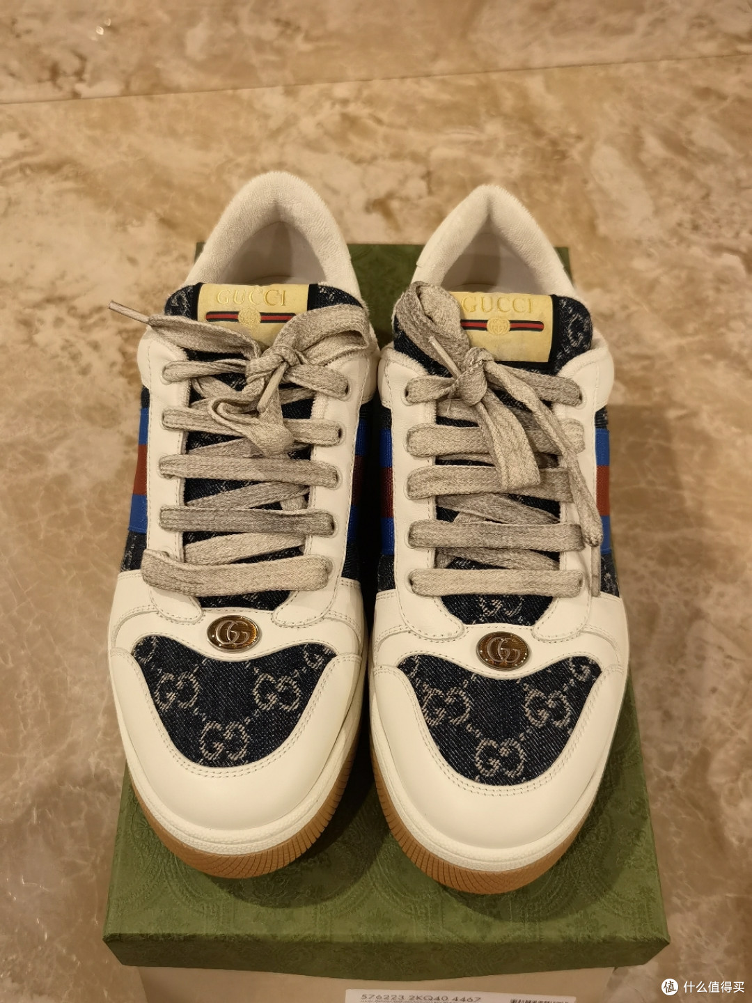 穿搭开箱 篇四:穿着舒适的大牌鞋怎么选,gucci古驰screener牛仔蓝运动