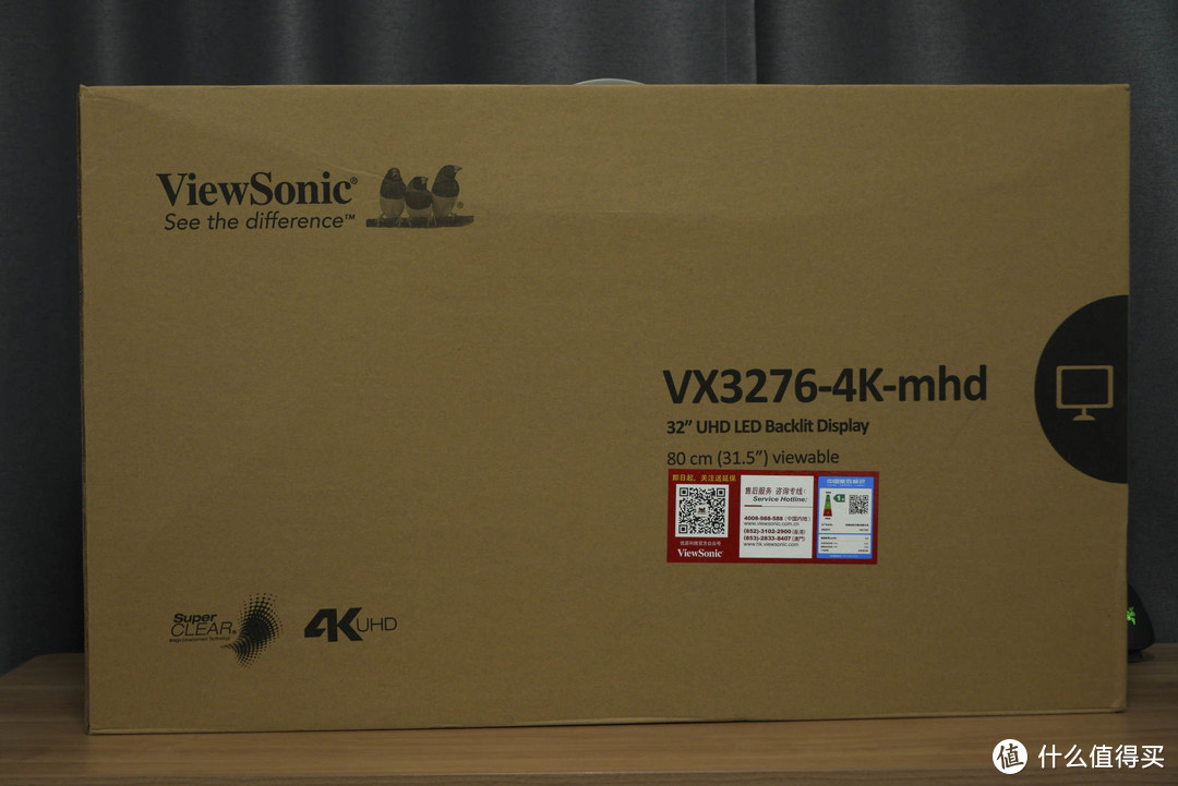 不但大还是4K,优派VX3276-4K-MHD开箱体验