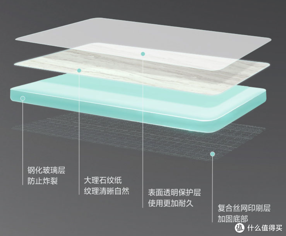 林氏木业玻钢石餐桌，桌面耐磨耐高温，框架结实稳固