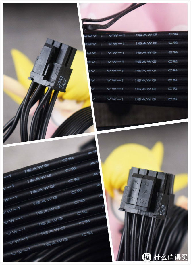 CPU显卡12V线材为16AWG+插口带UL安全认可标识