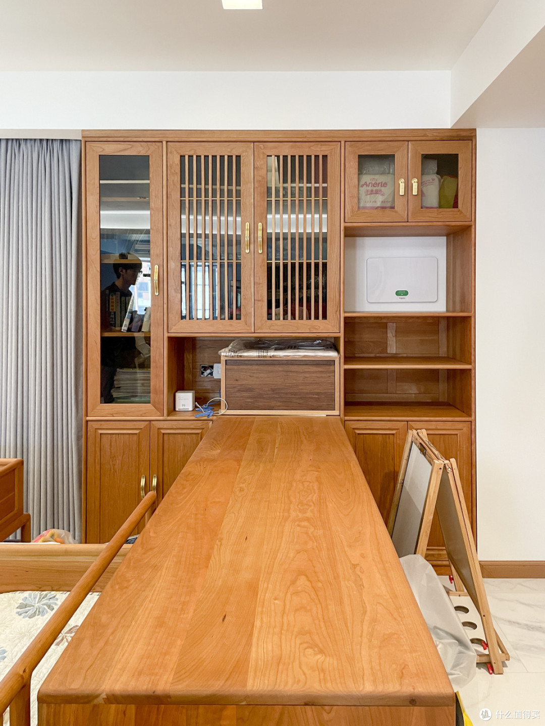 新古典风格装修:全屋定制樱桃木 四合一超大开放厅